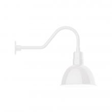 Montclair Light Works GNB116-44-L12 - 12" Deep Bowl shade, LED Gooseneck Wall mount, White