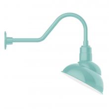 Montclair Light Works GNB121-48-S03-L12 - 12" Emblem shade LED Gooseneck Wall mount with swivel, Sea Green