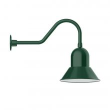 Montclair Light Works GNB123-42-L12 - 12" Prima shade, LED Gooseneck Wall mount, Forest Green