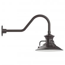 Montclair Light Works GNB142-51-L12 - 12" Homestead shade, LED Gooseneck Wall mount, Architectural Bronze