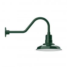 Montclair Light Works GNB182-42-W12-L12 - 12" Warehouse shade, LED Gooseneck Wall mount with wire grill, Forest Green