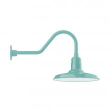 Montclair Light Works GNB183-48-W14-L13 - 14" Warehouse shade, LED Gooseneck Wall mount with wire grill, Sea Green