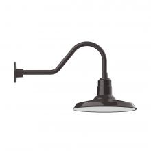 Montclair Light Works GNB183-51-L13 - 14" Warehouse shade, LED Gooseneck Wall mount, Architectural Bronze