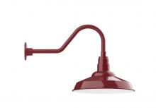 Montclair Light Works GNB184-55-L13 - 16" Warehouse shade, LED Gooseneck Wall mount, Barn Red