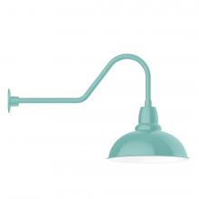 Montclair Light Works GNC108-48-B01-L13 - 16" Cafe shade, LED Gooseneck Wall mount, decorative canopy cover, Sea Green