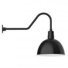 Montclair Light Works GNC117-41-L13 - 16" Deep Bowl shade, LED Gooseneck Wall mount, Black