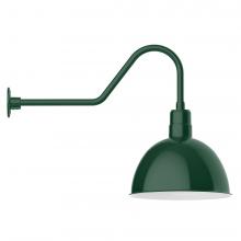 Montclair Light Works GNC117-42-L13 - 16" Deep Bowl shade, LED Gooseneck Wall mount, Forest Green