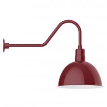 Montclair Light Works GNC117-55-L13 - 16" Deep Bowl shade, LED Gooseneck Wall mount, Barn Red