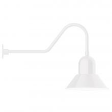 Montclair Light Works GNC124-44-L13 - 14" Prima shade, LED Gooseneck Wall mount, White