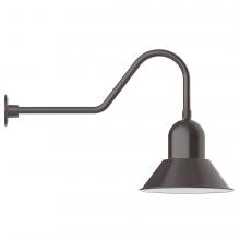 Montclair Light Works GNC124-51-L13 - 14" Prima shade, LED Gooseneck Wall mount, Architectural Bronze