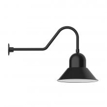 Montclair Light Works GNC125-41-L13 - 16" Prima shade, LED Gooseneck Wall mount, Black