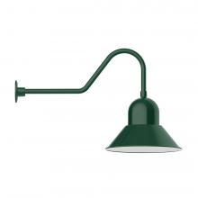 Montclair Light Works GNC125-42-B01-L13 - 16" Prima shade, LED Gooseneck Wall mount, decorative canopy cover, Forest Green