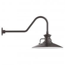 Montclair Light Works GNC143-51-L13 - 18" Homestead shade, LED Gooseneck Wall mount, Architectural Bronze