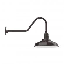 Montclair Light Works GNC184-51-L13 - 16" Warehouse shade, LED Gooseneck Wall mount, Architectural Bronze