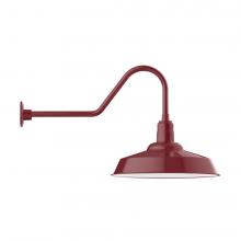 Montclair Light Works GNC186-55-L14 - 20" Warehouse shade, LED Gooseneck Wall mount, Barn Red