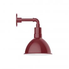 Montclair Light Works GNM115-55-L12 - 10" Deep Bowl shade, LED Straight Arm Wall mount, Barn Red