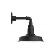 Montclair Light Works GNM181-41-L12 - 10" Warehouse shade, LED Straight Arm Wall mount, Black