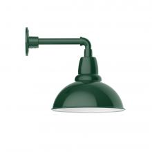 Montclair Light Works GNN106-42-L12 - 12" Cafe shade, LED Straight Arm Wall mount, Forest Green