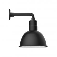 Montclair Light Works GNN116-41-L12 - 12" Deep Bowl shade, LED Straight Arm Wall mount, Black