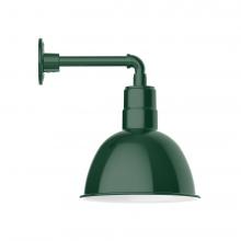 Montclair Light Works GNN116-42-L12 - 12" Deep Bowl shade, LED Straight Arm Wall mount, Forest Green