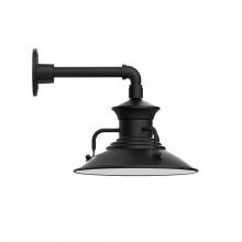 Montclair Light Works GNN142-41-L12 - 12" Homestead shade, LED Straight Arm Wall mount, Black