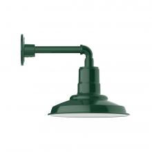 Montclair Light Works GNN182-42-L12 - 12" Warehouse shade, LED Straight Arm Wall mount, Forest Green