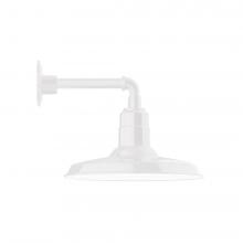 Montclair Light Works GNN183-44-L13 - 14" Warehouse shade, LED Straight Arm Wall mount, White