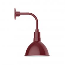 Montclair Light Works GNT115-55-L12 - 10" Deep Bowl shade, LED Curved Arm Wall mount, Barn Red