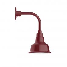 Montclair Light Works GNT180-55-L10 - 8" Warehouse shade, LED Curved Arm Wall mount, Barn Red