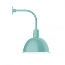 Montclair Light Works GNU117-48-L13 - 16" Deep Bowl shade, LED Curved Arm Wall mount, Sea Green