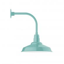 Montclair Light Works GNU184-48-L13 - 16" Warehouse shade, LED Curved Arm Wall mount, Sea Green