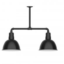 Montclair Light Works MSD116-41-L12 - 12" Deep Bowl shade, 2-light LED Stem Hung Pendant, Black