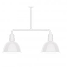 Montclair Light Works MSD116-44-L12 - 12" Deep Bowl shade, 2-light LED Stem Hung Pendant, White