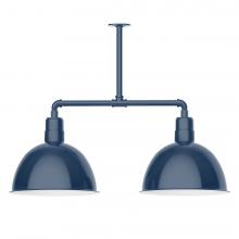 Montclair Light Works MSD117-50-T24-L13 - 16" Deep Bowl shade, 2-light LED Stem Hung Pendant, Navy