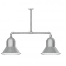 Montclair Light Works MSD123-49-T36-L12 - 12" Prima, 2-light LED Stem Hung Pendant, Painted Galvanized