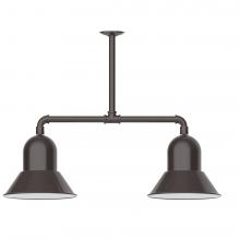 Montclair Light Works MSD123-51-L12 - 12" Prima, 2-light LED Stem Hung Pendant, Architectural Bronze