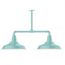 Montclair Light Works MSD184-48-L13 - 16" Warehouse shade, 2-light LED Stem Hung Pendant, Sea Green