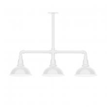 Montclair Light Works MSK105-44 - Cafe 8" 3-light Stem Hung Pendant Light