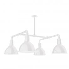 Montclair Light Works MSP115-44-L12 - 10" Deep Bowl shade, 4-light LED Stem Hung Pendant, White