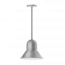 Montclair Light Works PEB123-49-C12-L12 - 12" Prima shade, LED Pendant with gray solid fabric cord and canopy, Painted Galvanized