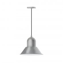 Montclair Light Works PEB124-49-C21-L13 - 14" Prima shade, LED Pendant with white cord and canopy, Painted Galvanized