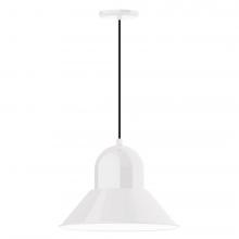 Montclair Light Works PEB125-44-C21-L13 - 16" Prima shade, LED Pendant with white cord and canopy, White