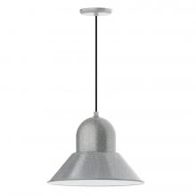 Montclair Light Works PEB125-49-C12-L13 - 16" Prima shade, LED Pendant with gray solid fabric cord and canopy, Painted Galvanized