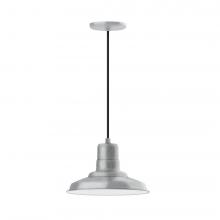 Montclair Light Works PEB182-49-L12 - 12" Warehouse shade, LED Pendant with black cord and canopy, Painted Galvanized