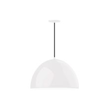 Montclair Light Works PEB213-44-44-C22-L14 - 22" XL Choices Deep Dome Shade, medium base, white and gray dot fabric cord with canopy, White