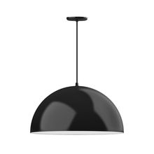 Montclair Light Works PEB229-41-44-C02-L14 - 24" XL Choices Shallow Dome Shade, medium base, black solid fabric cord with canopy, Black