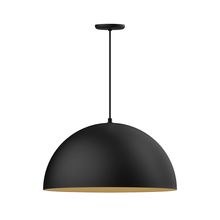 Montclair Light Works PEB229-41-75-C02-L14 - 24" XL Choices Shallow Dome Shade, medium base, black solid fabric cord with canopy