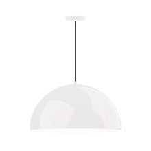 Montclair Light Works PEB229-44-44-C02-L14 - 24" XL Choices Shallow Dome Shade, medium base, black solid fabric cord with canopy, White