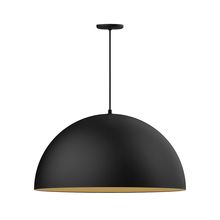 Montclair Light Works PEB230-41-75-C02-L14 - 30" XL Choices Shallow Dome Shade, medium base, black solid fabric cord with canopy