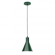 Montclair Light Works PEB416-42-C21-L10 - 8" J-Series shade, white cord with canopy, Forest Green